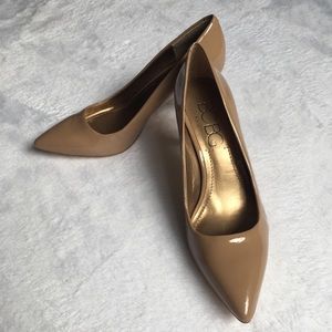 BCBG Patent Leather Nude Pumps Heels